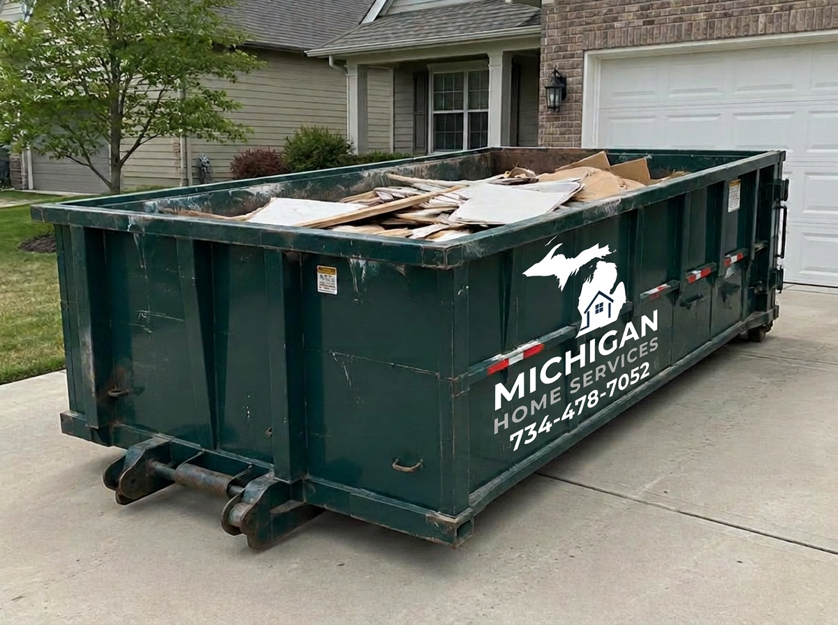 Michigan Home Services dumpster rental in Livingston, Washtenaw and Oakland County Michigan