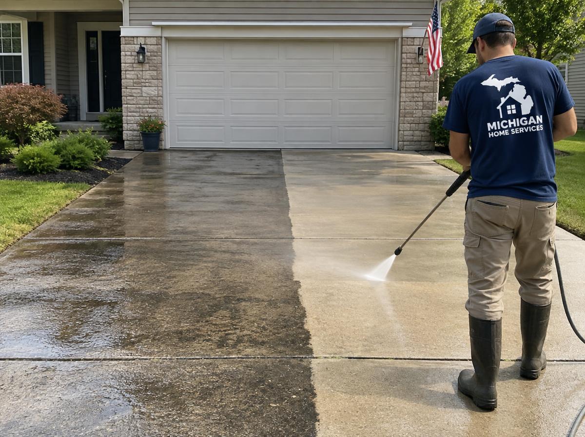 Michigan Home Services pressure washing in Livingston, Washtenaw and Oakland County Michigan