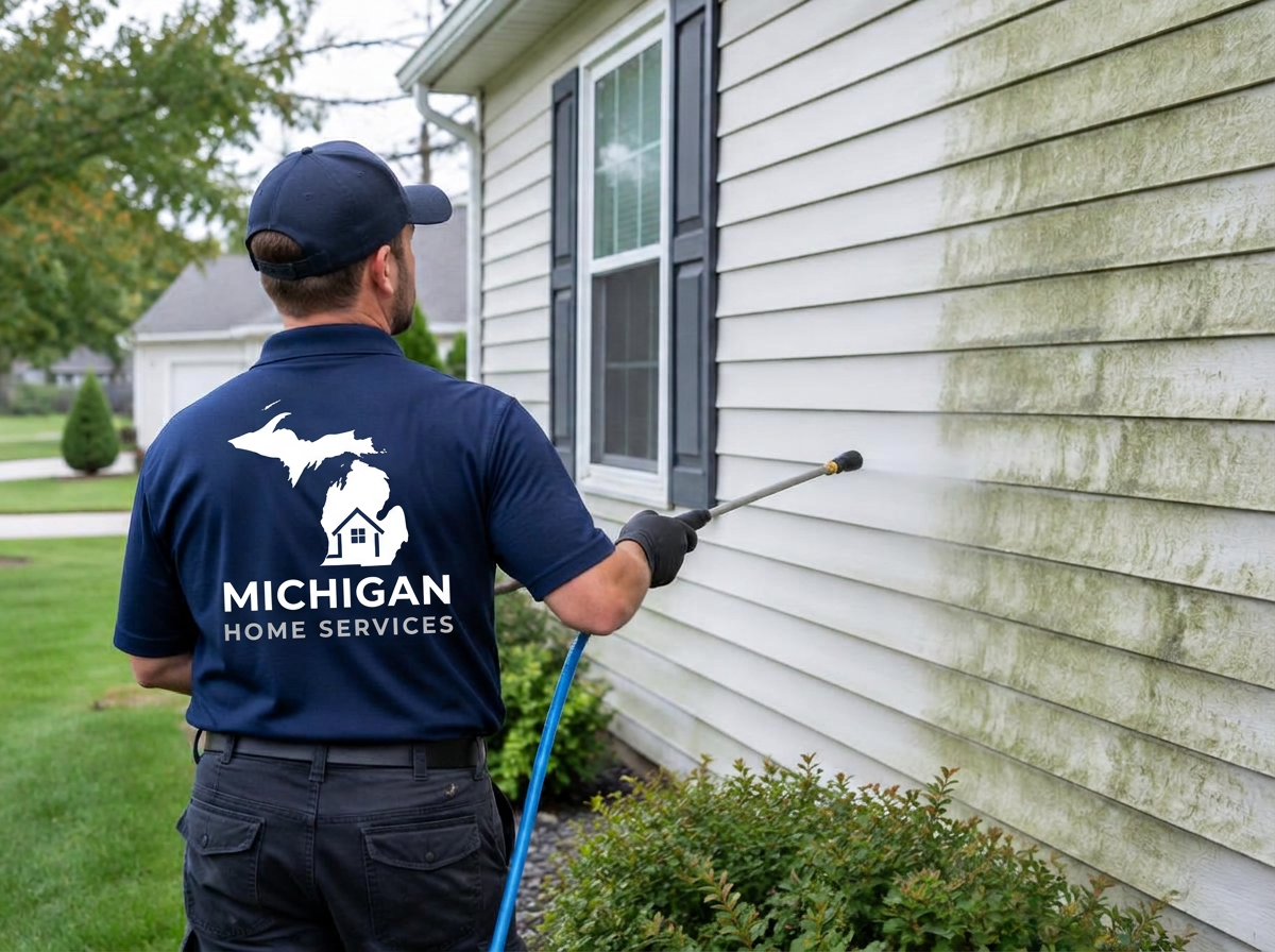 Michigan Home Services soft washing in Livingston, Washtenaw and Oakland County Michigan